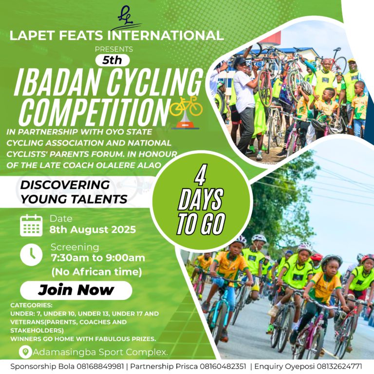 5th Ibadan Cycling Competition Set to Showcase Over 100 Young Talents